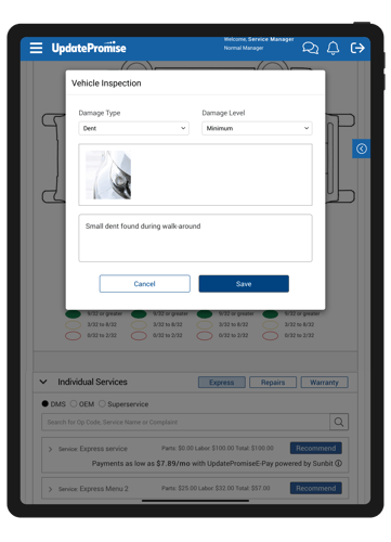 UpdatePromise VCI Inspection Report, Add Media_Generic